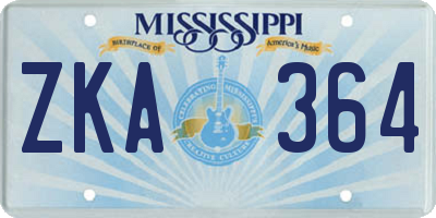 MS license plate ZKA364