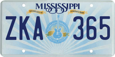 MS license plate ZKA365