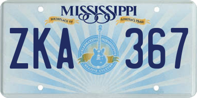 MS license plate ZKA367