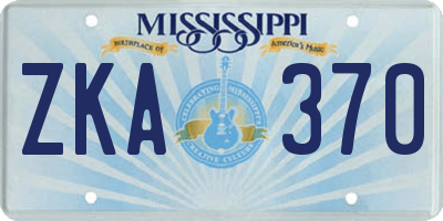 MS license plate ZKA370