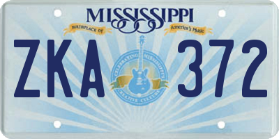 MS license plate ZKA372