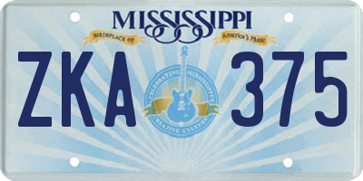 MS license plate ZKA375
