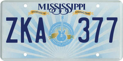 MS license plate ZKA377