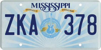 MS license plate ZKA378