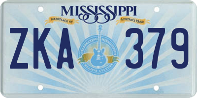 MS license plate ZKA379