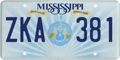 MS license plate ZKA381