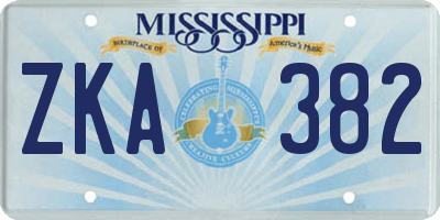 MS license plate ZKA382