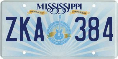MS license plate ZKA384