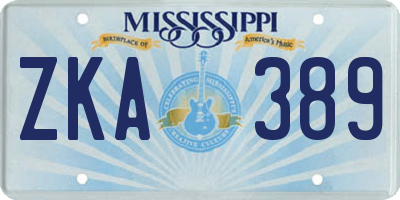 MS license plate ZKA389