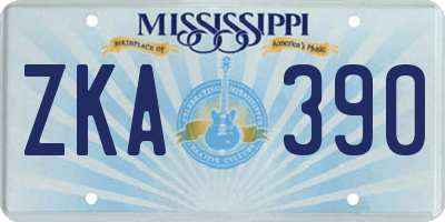 MS license plate ZKA390