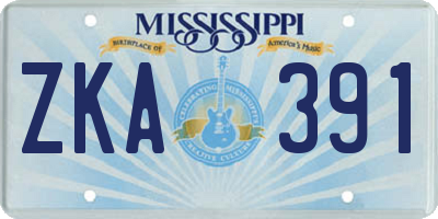 MS license plate ZKA391