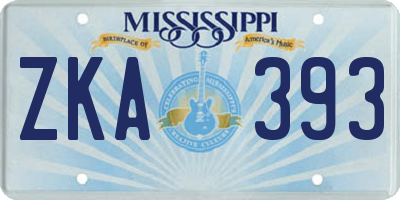 MS license plate ZKA393