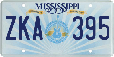 MS license plate ZKA395