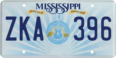 MS license plate ZKA396