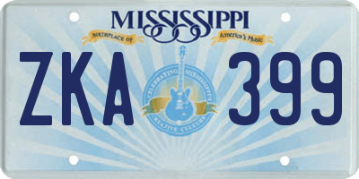 MS license plate ZKA399