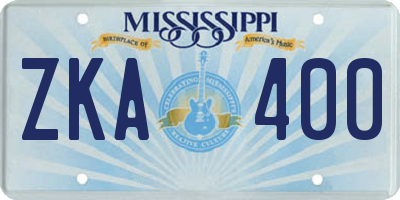 MS license plate ZKA400