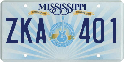 MS license plate ZKA401