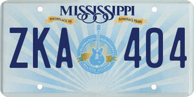 MS license plate ZKA404