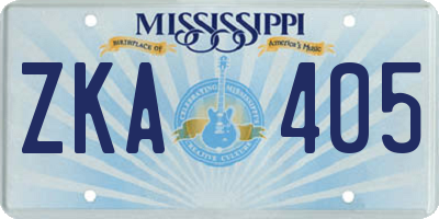 MS license plate ZKA405