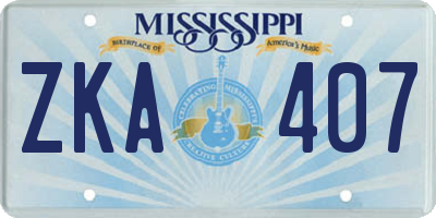 MS license plate ZKA407