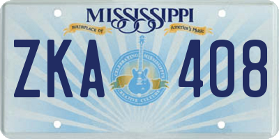 MS license plate ZKA408