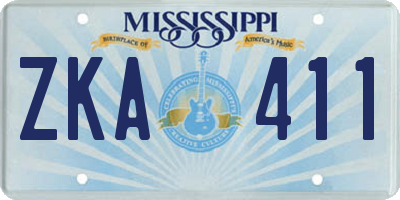 MS license plate ZKA411