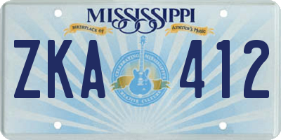 MS license plate ZKA412