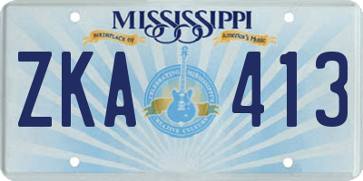 MS license plate ZKA413