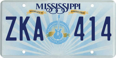 MS license plate ZKA414