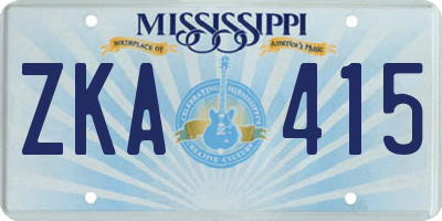 MS license plate ZKA415