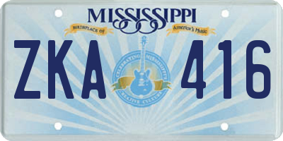 MS license plate ZKA416