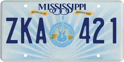 MS license plate ZKA421