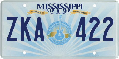 MS license plate ZKA422