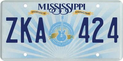 MS license plate ZKA424
