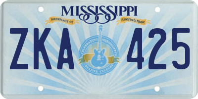 MS license plate ZKA425