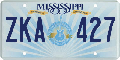 MS license plate ZKA427