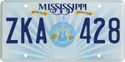 MS license plate ZKA428