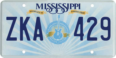 MS license plate ZKA429