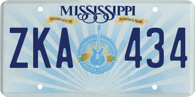 MS license plate ZKA434