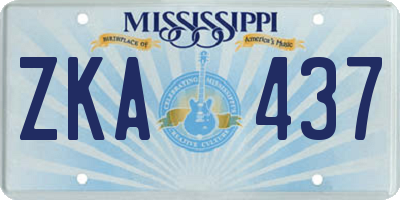 MS license plate ZKA437