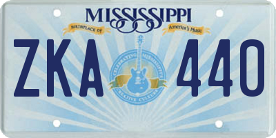 MS license plate ZKA440