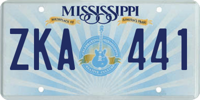 MS license plate ZKA441