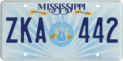 MS license plate ZKA442