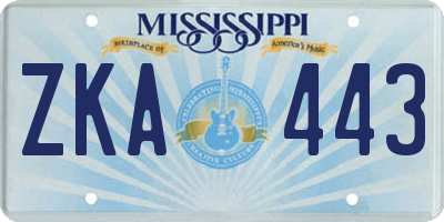 MS license plate ZKA443
