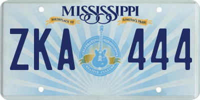 MS license plate ZKA444