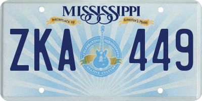 MS license plate ZKA449