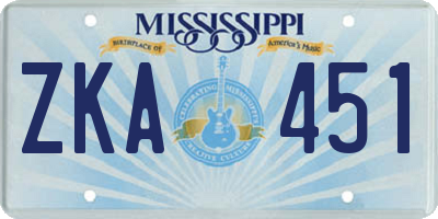 MS license plate ZKA451