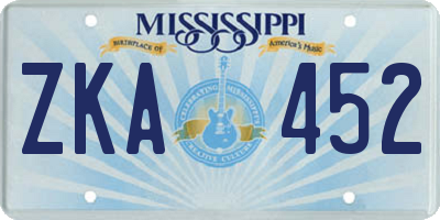 MS license plate ZKA452