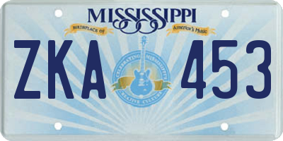 MS license plate ZKA453