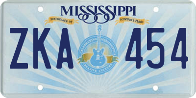 MS license plate ZKA454